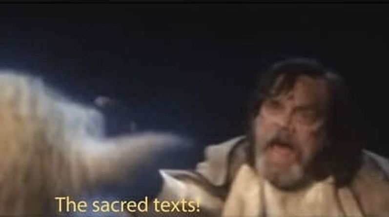 Last Jedi Sacred Texts Blank Meme Template