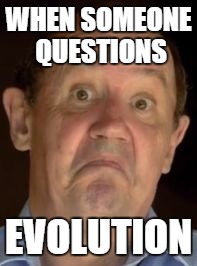 Big History | WHEN SOMEONE QUESTIONS; EVOLUTION | image tagged in big history | made w/ Imgflip meme maker