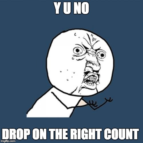 Y U No | Y U NO; DROP ON THE RIGHT COUNT | image tagged in memes,y u no | made w/ Imgflip meme maker