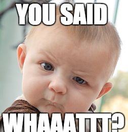 Skeptical Baby Meme | YOU SAID; WHAAATTT? | image tagged in memes,skeptical baby | made w/ Imgflip meme maker