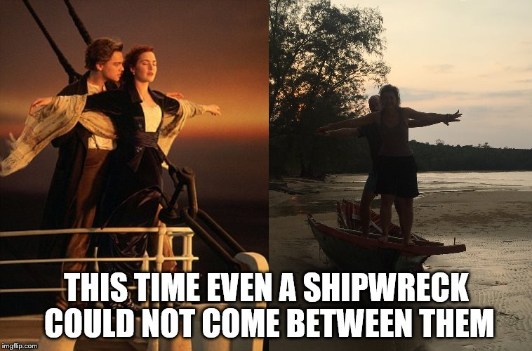 THIS TIME EVEN A SHIPWRECK COULD NOT COME BETWEEN THEM | image tagged in titanic | made w/ Imgflip meme maker