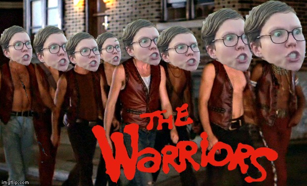 Warriors,come out to play-ay... | image tagged in memes,sjw,warriors,powermetalhead,funny,gang | made w/ Imgflip meme maker