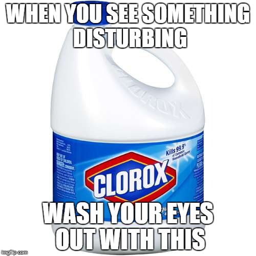 CLOROX | WHEN YOU SEE SOMETHING DISTURBING; WASH YOUR EYES OUT WITH THIS | image tagged in clorox | made w/ Imgflip meme maker