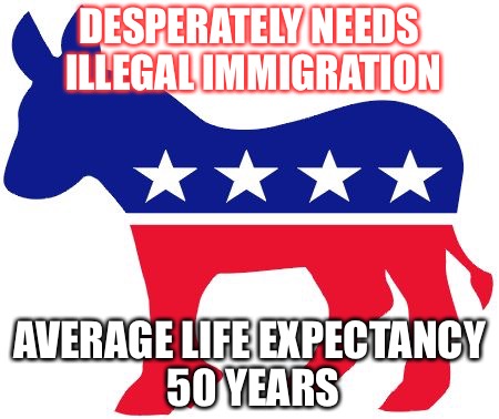 The Party Of Disease | DESPERATELY NEEDS ILLEGAL IMMIGRATION; AVERAGE LIFE EXPECTANCY 50 YEARS | image tagged in death,stds,aids,prostitution,gay | made w/ Imgflip meme maker