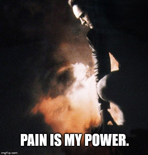PAIN IS MY POWER. | image tagged in crow | made w/ Imgflip meme maker
