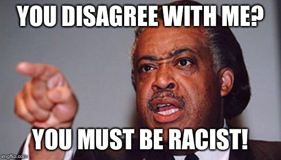 YOU DISAGREE WITH ME? YOU MUST BE RACIST! | made w/ Imgflip meme maker