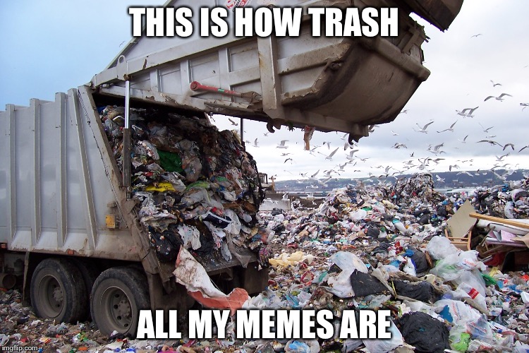 garbage dump | THIS IS HOW TRASH; ALL MY MEMES ARE | image tagged in garbage dump | made w/ Imgflip meme maker
