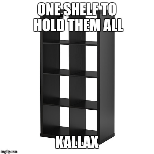 ONE SHELF TO HOLD THEM ALL; KALLAX | made w/ Imgflip meme maker