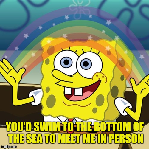 YOU'D SWIM TO THE BOTTOM OF THE SEA TO MEET ME IN PERSON | made w/ Imgflip meme maker