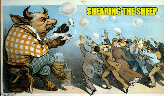 Buy Hi Sell Lo  | SHEARING THE SHEEP | image tagged in djia,stock | made w/ Imgflip meme maker