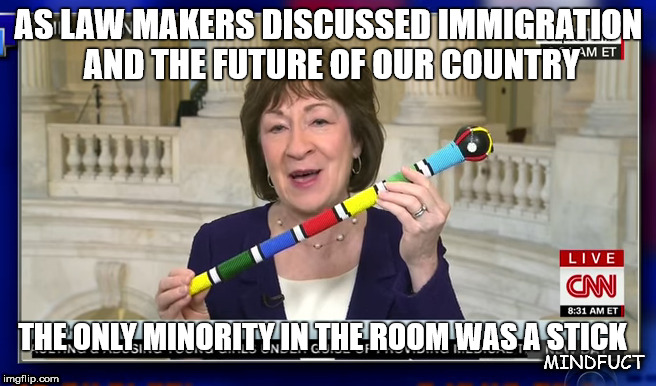 The Talking Stick | AS LAW MAKERS DISCUSSED IMMIGRATION AND THE FUTURE OF OUR COUNTRY; THE ONLY MINORITY IN THE ROOM WAS A STICK | image tagged in gop,talking,government shutdown,immigration | made w/ Imgflip meme maker