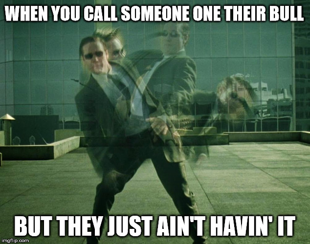 Avoiding  | WHEN YOU CALL SOMEONE ONE THEIR BULL; BUT THEY JUST AIN'T HAVIN' IT | image tagged in avoiding | made w/ Imgflip meme maker