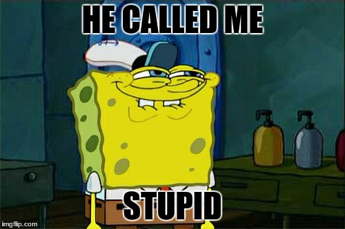 Don't You Squidward Meme | HE CALLED ME; STUPID | image tagged in memes,dont you squidward | made w/ Imgflip meme maker