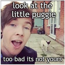 DanTDM is awesome | look at the little puggie; too bad its not yours | image tagged in dantdm is awesome | made w/ Imgflip meme maker