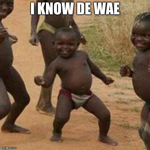 Third World Success Kid Meme | I KNOW DE WAE | image tagged in memes,third world success kid | made w/ Imgflip meme maker