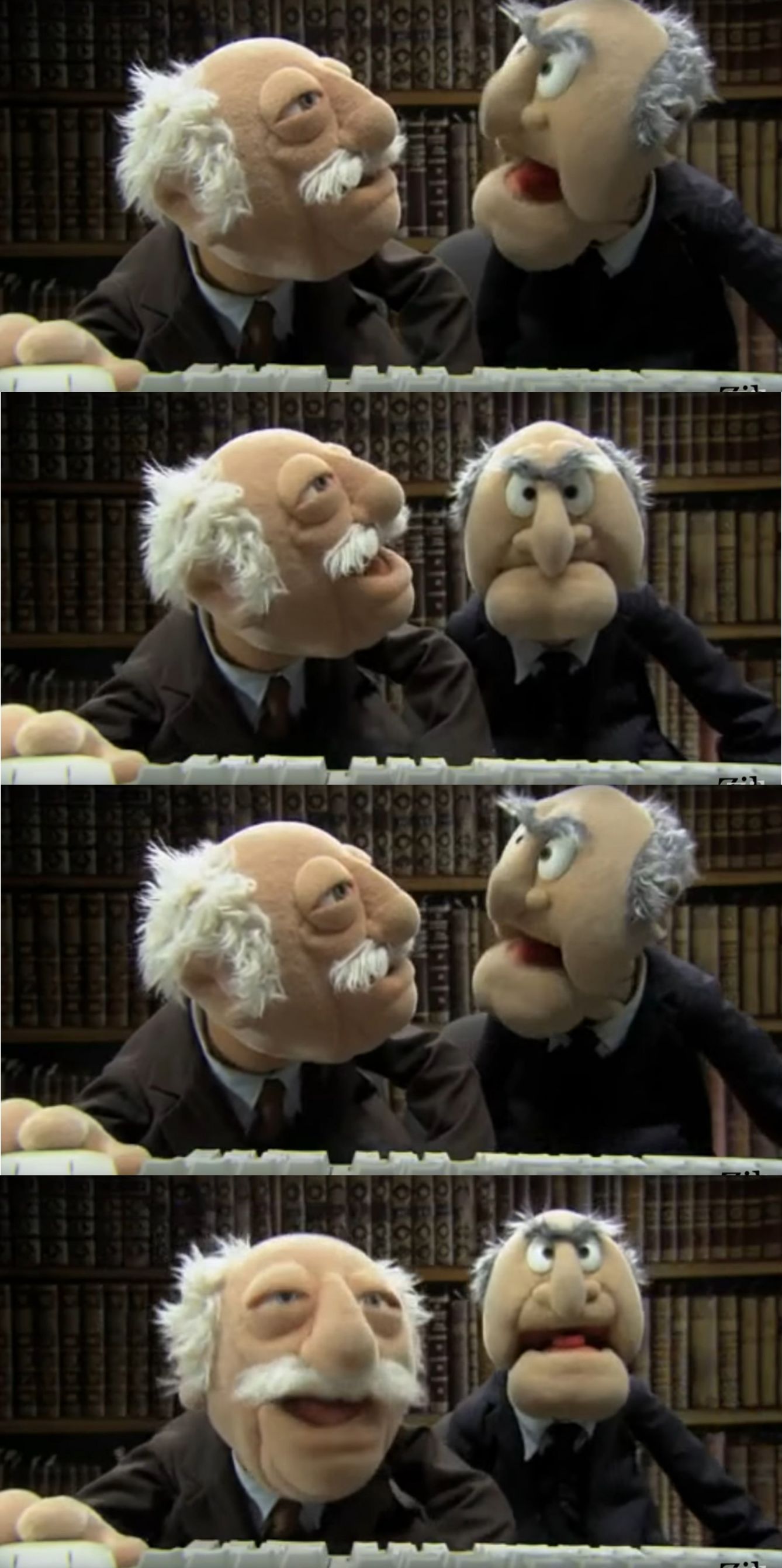 statler and waldorf at the computer Blank Meme Template