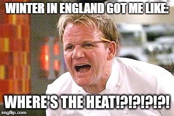 I just wanted to make this. | WINTER IN ENGLAND GOT ME LIKE: | image tagged in memes,funny,chef gordon ramsay,gordon ramsay | made w/ Imgflip meme maker