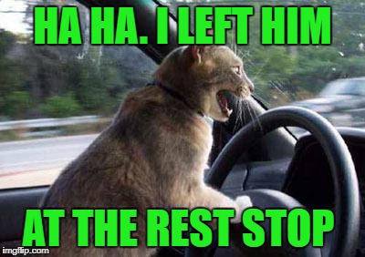 HA HA. I LEFT HIM AT THE REST STOP | made w/ Imgflip meme maker