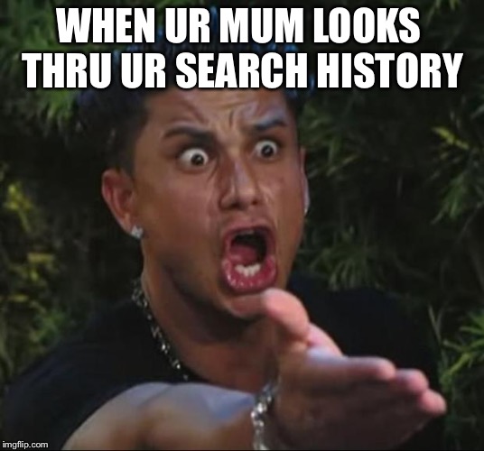 DJ Pauly D | WHEN UR MUM LOOKS  THRU UR SEARCH HISTORY | image tagged in memes,dj pauly d | made w/ Imgflip meme maker