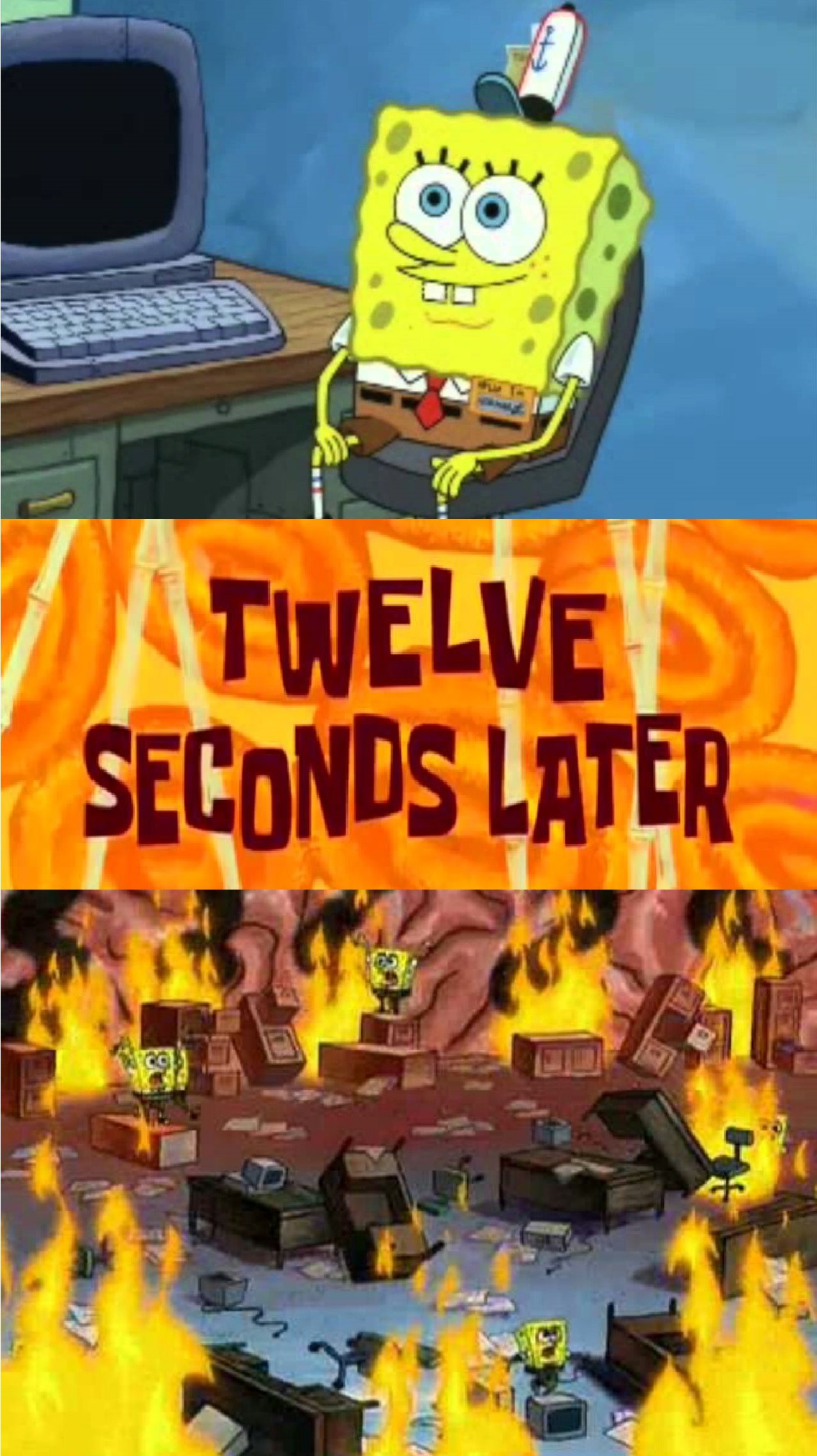 spongebob office rage Blank Meme Template