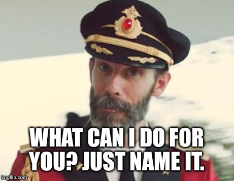 WHAT CAN I DO FOR YOU? JUST NAME IT. | made w/ Imgflip meme maker