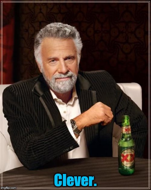 The Most Interesting Man In The World Meme | Clever. | image tagged in memes,the most interesting man in the world | made w/ Imgflip meme maker