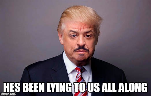 GASP
hello again |  HES BEEN LYING TO US ALL ALONG | image tagged in donald trump,mexican,memes | made w/ Imgflip meme maker
