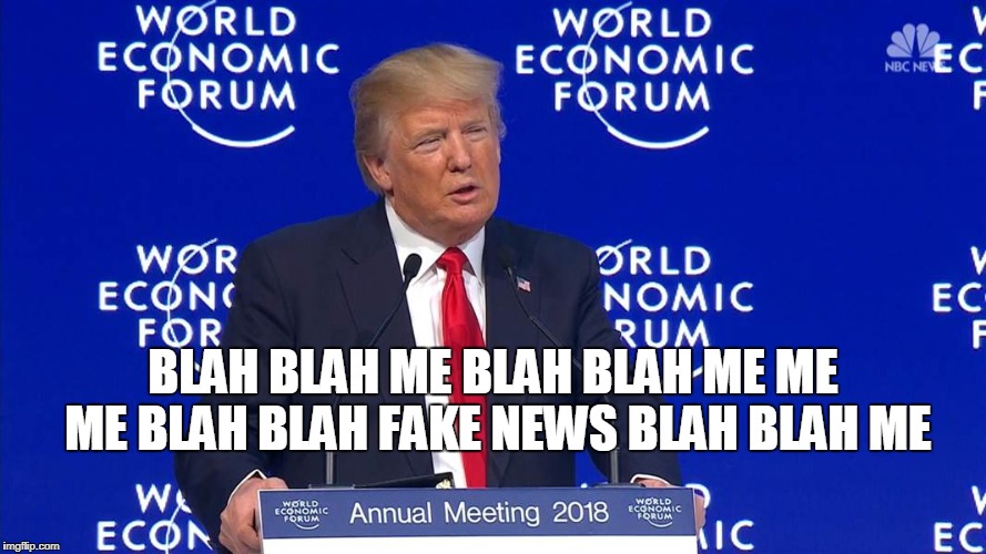 BLAH BLAH ME BLAH BLAH ME ME ME BLAH BLAH FAKE NEWS BLAH BLAH ME | image tagged in trump | made w/ Imgflip meme maker