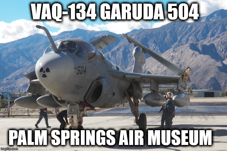 VAQ-134 GARUDA 504; PALM SPRINGS AIR MUSEUM | image tagged in 134 | made w/ Imgflip meme maker