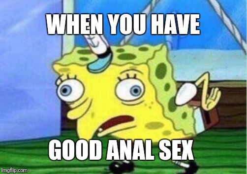 Mocking Spongebob Meme | WHEN YOU HAVE; GOOD ANAL SEX | image tagged in memes,mocking spongebob | made w/ Imgflip meme maker