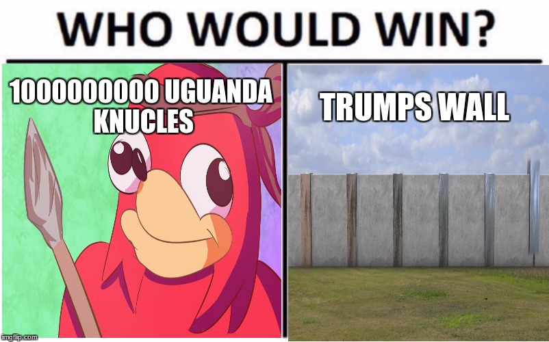 idk why i made this | 1000000000 UGUANDA KNUCLES; TRUMPS WALL | image tagged in da wae,trumps wall,memes | made w/ Imgflip meme maker