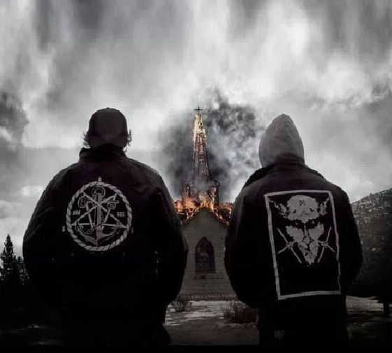 black metal church burning Blank Meme Template