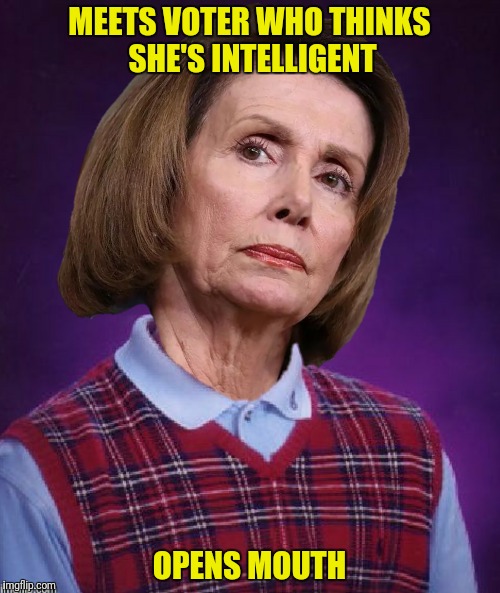 MEETS VOTER WHO THINKS SHE'S INTELLIGENT OPENS MOUTH | made w/ Imgflip meme maker