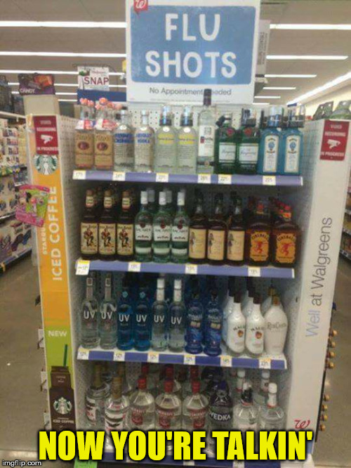 flu shot alcohol meme
