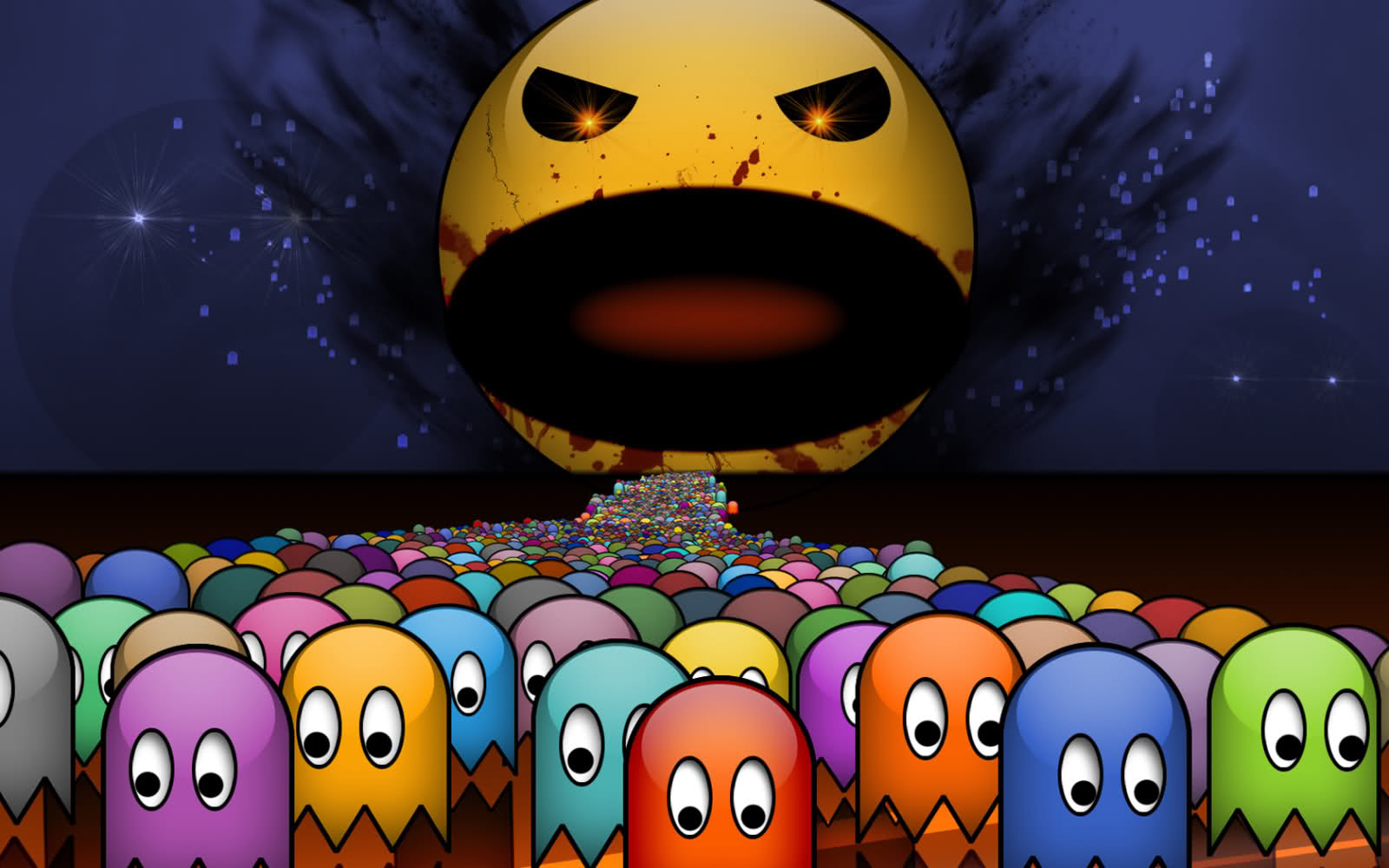 High Quality Evil Pacman Rampage Blank Meme Template