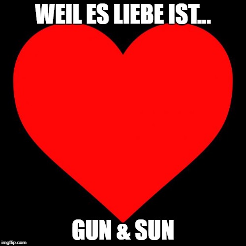 Heart | WEIL ES LIEBE IST... GUN & SUN | image tagged in heart | made w/ Imgflip meme maker
