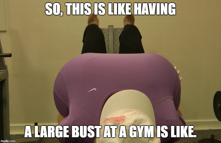 SO, THIS IS LIKE HAVING; A LARGE BUST AT A GYM IS LIKE. | image tagged in beshine | made w/ Imgflip meme maker