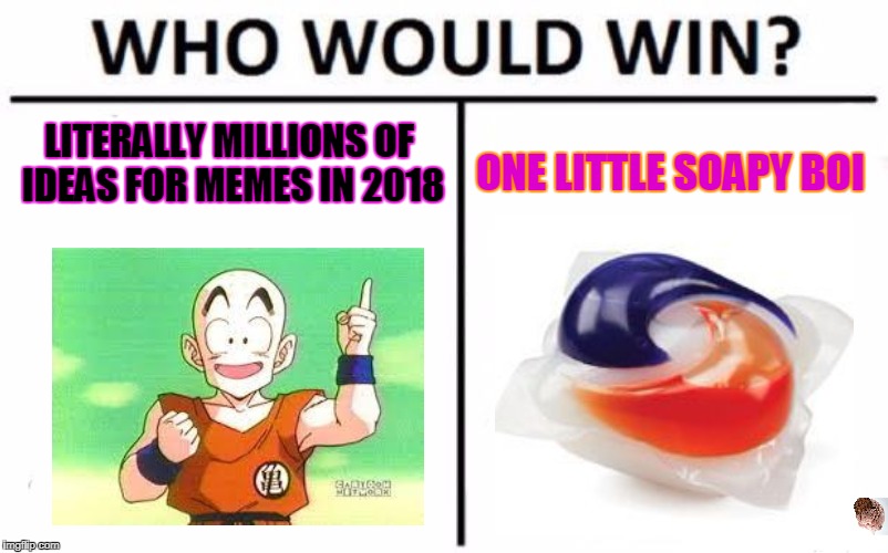 Fun Fact: The Kids Eating Tide Pods Now, Will Be Voting In The Next Presidential Election |  LITERALLY MILLIONS OF IDEAS FOR MEMES IN 2018; ONE LITTLE SOAPY BOI | image tagged in memes,who would win | made w/ Imgflip meme maker