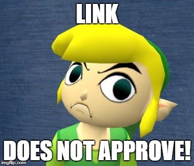 LDNA |  LINK; DOES NOT APPROVE! | image tagged in wind waker link | made w/ Imgflip meme maker