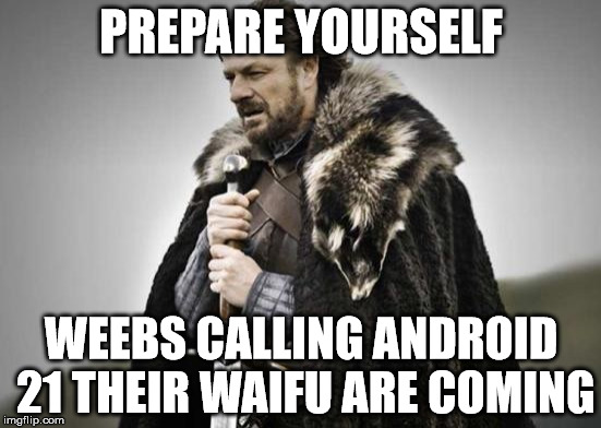Weebs, Weebs never change. | PREPARE YOURSELF; WEEBS CALLING ANDROID 21 THEIR WAIFU ARE COMING | image tagged in prepare yourself,dragon ball | made w/ Imgflip meme maker
