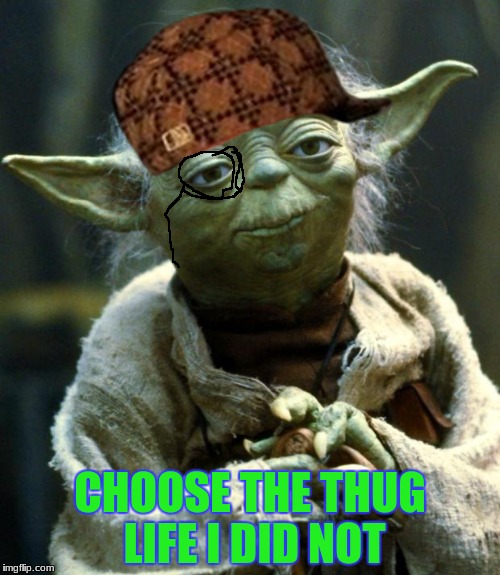 Star Wars Yoda Meme | CHOOSE THE THUG LIFE I DID NOT | image tagged in memes,star wars yoda,scumbag | made w/ Imgflip meme maker