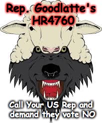 A Wolf In Sheep's Clothing is Still a Wolf | Rep. Goodlatte's HR4760; Call Your US Rep and demand they vote NO | image tagged in freedom | made w/ Imgflip meme maker