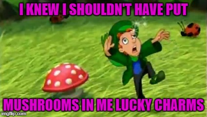 I KNEW I SHOULDN'T HAVE PUT MUSHROOMS IN ME LUCKY CHARMS | made w/ Imgflip meme maker