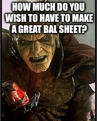 Gin | HOW MUCH DO YOU WISH TO HAVE TO MAKE A GREAT BAL SHEET? | image tagged in gin | made w/ Imgflip meme maker