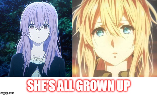 Grown up | SHE'S ALL GROWN UP | image tagged in anime,memes | made w/ Imgflip meme maker