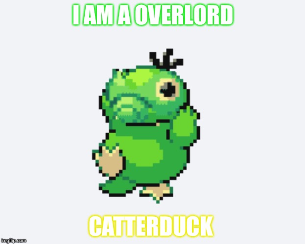 CATTERDUCK  | I AM A OVERLORD; CATTERDUCK | image tagged in bugs | made w/ Imgflip meme maker