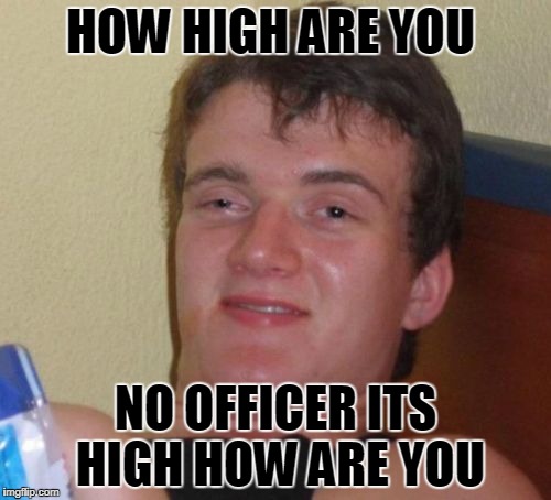 10 Guy Meme | HOW HIGH ARE YOU; NO OFFICER ITS HIGH HOW ARE YOU | image tagged in memes,10 guy | made w/ Imgflip meme maker