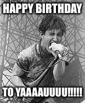 Trent wishes you a happy birthday!  | HAPPY BIRTHDAY; TO YAAAAUUUU!!!!! | image tagged in happy birthday | made w/ Imgflip meme maker