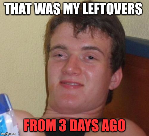 10 Guy Meme | THAT WAS MY LEFTOVERS FROM 3 DAYS AGO | image tagged in memes,10 guy | made w/ Imgflip meme maker