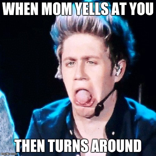 WHEN MOM YELLS AT YOU; THEN TURNS AROUND | image tagged in niall horan,funny,sassy,mom,funniest,relateable | made w/ Imgflip meme maker